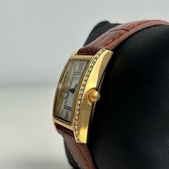 SOLD Joan Rivers Classics — Brown Watch with Rhinestones - Picture 3 of 14